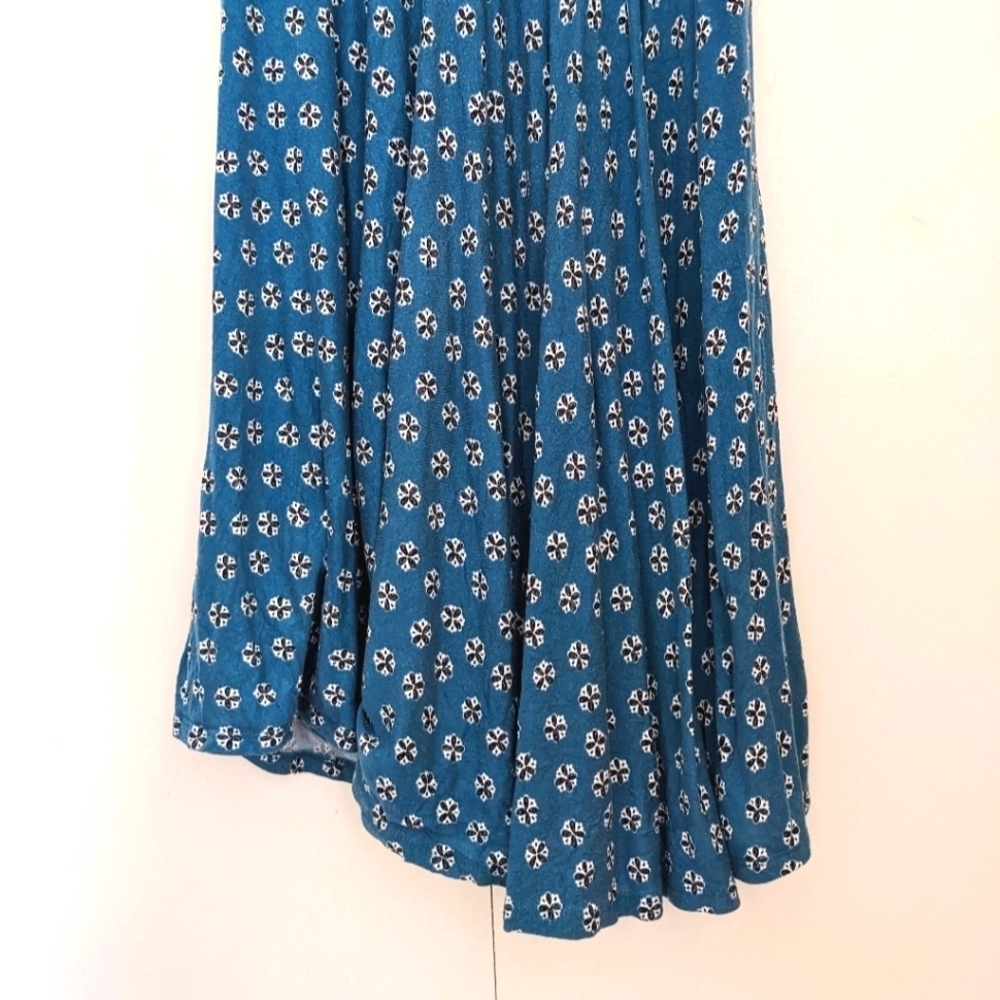 Loft XS Aqua Print Dress - Picture 6 of 9